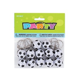 Unique Party 86925 - Football Key Rings Party Bag Fillers, Pack of 12