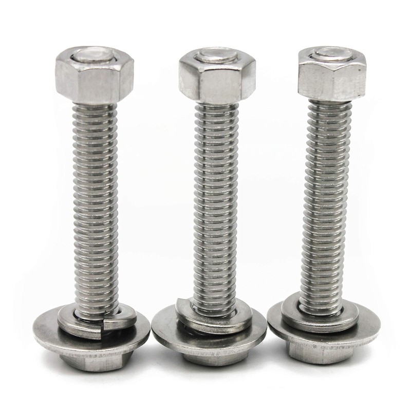 (10 Sets) 1/4-20x2 Stainless Steel Hex Head Screws Bolts, Nuts,
