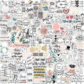 HAKUKU 230 Pegatinas Impermeables para Bodas, Nuestras Pegatinas de Elemento de Boda para El Libro de Recortes de Mano Calendario de Planificación Nupcial