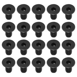 PATIKIL 1/4-20 x 1/2" Flat Head Socket Cap Screws, 20 Pack Flat Countersunk Bolts Carbon Steel Hex Socket Drive Machine Screws Full Thread Black Oxide Grade 10.9