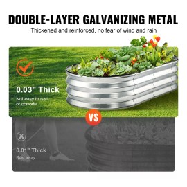 Vevor Cama De Jardín Elevada De Metal 48x24x11 Pulga Plata