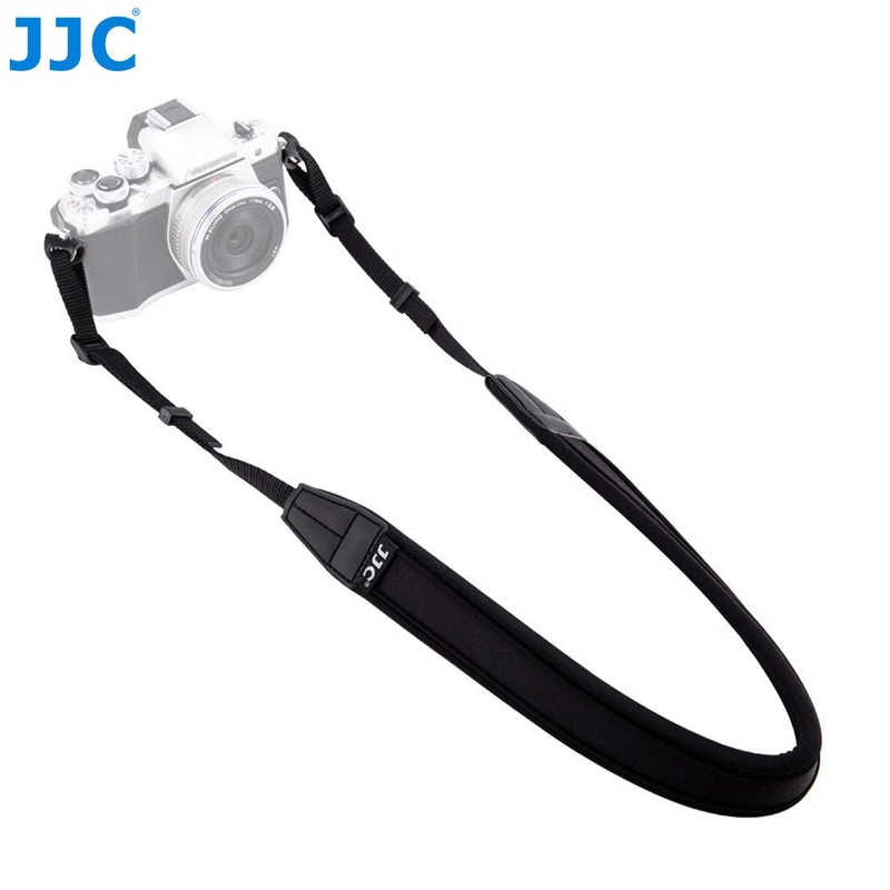 JJC NS-M1BK Neoprene Umhängeband für Kameras, Schwarz, Fits Mirrorless Camera