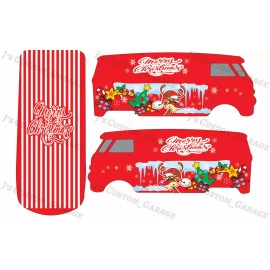 Hot Wheels Christmas Volkswagen bus  water slide decal For 1/64 scale custom diecast