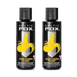 ARCTIC FOX Vegan and Cruelty-Free Semi-Permanent Hair Color Dye - COSMIC SUNSHINE 4 Fl Oz (Pack of 2)