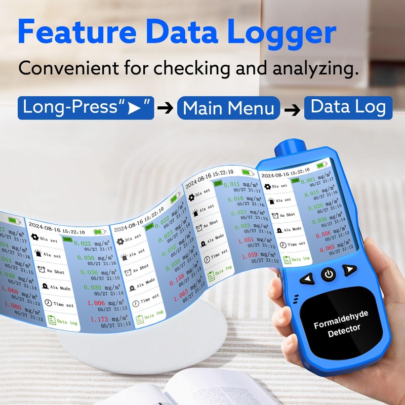 ZYKYCX Formaldehyde Detector, Rechargeable HCHO Monitor with Vibration, Visual &