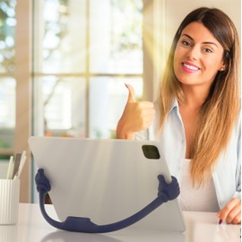Honsky Thumbs Up Tablet Stand,Portable Monitor Stand Holder for Desktop,Tablet Display Stands Holder, Stand for Desk Universal Cute,Blue Deep