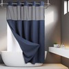No Hooks Required Dotted Waffle Weave Shower Curtain with Snap