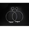 Doubnine Silver Hoop Circle Earrings Antique Ball Dangle Boho Accessories