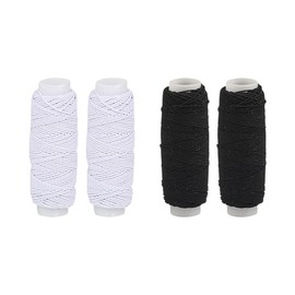 4 Rolls 0.5mm 30m Elastic Craft Cords Thin Stretchy Strings Sewing Stretch Cords Beading String Cords Fabric Crafting Cords Spool Shirring Elastic Cords