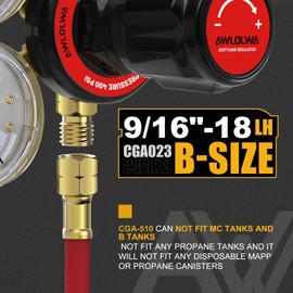 AWLOLWA Oxygen & Acetylene Regulators - Compatible with Medium Duty Welding Gas Torch - CGA540 and CGA510