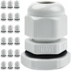 20 Pack Cable Glands M16, Caianwin IP68 Waterproof Locknut White