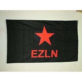 AZ FLAG CHIAPAS MEXICO EZLN FLAG 3' x 5' - ZAPATISTA ARMY OF NATIONAL LIBERATION FLAGS 90 x 150 cm - BANNER 3x5 ft