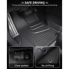 IKABEVEM Carbon Fiber Pattern Floor Mats | Custom Fit for Buick Envision 2021-2025 | Front & 2nd Row, 3-pc Gray | All Weather Waterproof Upgrade Car Mats