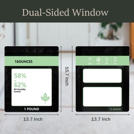 5 Pack Terp Bags 16oz (1 LB) Double-Tracked Zip Closure Curing Bags, Reusable Heat Sealable Humidity Bags for Storage & Curing, Perfect for Food & Humidity Control