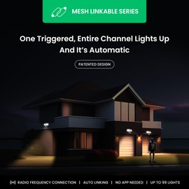 Home Zone Security SMD LED Outdoor Flood Light, 5000 Lumens, 5000K Bright White, Dusk to Dawn, Always On, Linkable with Other Lights, Long & Wide 70’ x 240° Motion Sensor Detection, Aluminum Heads