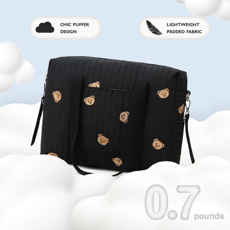 LORADI Convertible Diaper Bag Tote with Insulated Pockets and Stroller