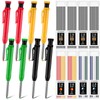 MotiMind 8 pack 2.8mm Mechanical Carpenter Pencils with 48 Refills,