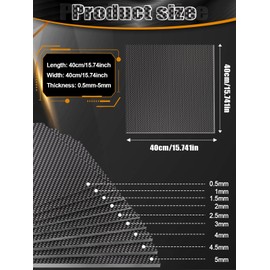 Kalolary 100% 3K Carbon Fiber Sheets 400 X 400 X 1.5 MM, Carbon Fiber Board Plain Weave Glossy Surface Carbon Fiber Board Plate Available in 1mm-5mm - Waterproof & UV Resistant