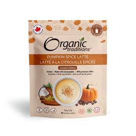 Organic Traditions Pumpkin Spice Latte Instant Coffee Dairy Free PSL Pumpkin Spice Coffee Blend 150g/5.3oz Bag
