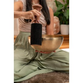 Sonic Energy Wooden Singing Bowl Grater - 27 cm - With Suede Coating - For Tibetan Singing Bowls (SB-RM-LE-XL)