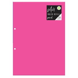 A4 Ruled White Paper Refill Pink Notepad Notebook 100 Sheets