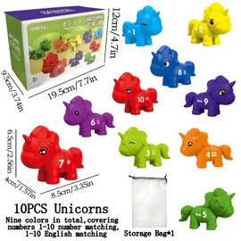 Fortivae Double-Sided ABC Unicorn Alphabet Toys, Learning Toys for 3 4 5 6 Year Olds, Matching Letters Game, Montessori Toys, Toddler Toys, Preschool Educational (10 Pcs)