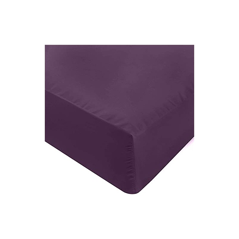 Rohi Bedding Plum Cotton Blend Double Bed Size Fitted Sheet,