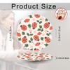 Pink Ladybug Strawberry Car Coasters,Ceramic Absorbent Cup Holders with Finger
