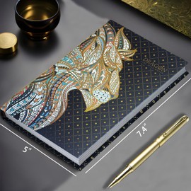 ipoul Gilded Hardcover Notebook, Journal for Men, B6, 5"x7" Notebook, Personal Writing Journal, Poetry Journal, Travel journal, Reading Journal, Mental Health Journal, Animal Notebook, Lion King