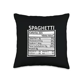 Nutritional Facts Labels Thanksgiving Gifts Store Thanksgiving Christmas Funny Spaghetti Nutrition Facts Throw Pillow, 16x16, Multicolor