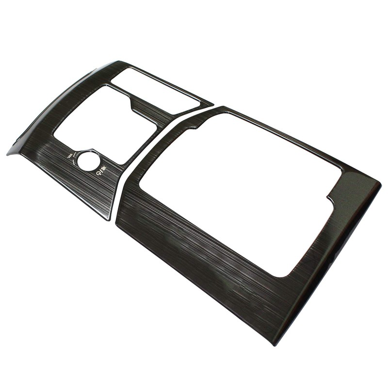 NewYall Black Titanium Interior Center Console Gear Shift Knob Panel