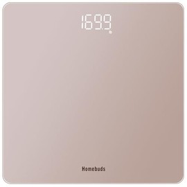 Homebuds Smart Bathroom Scale for Body Weight, High Precision Assured by Weight Scale Professional Factory Since 2001, App Sync 13 Body Composition with BMI and Body Fat, 400lb in 0.1lb, Rose Gold