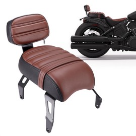 Aferrizu Motorcycle seat, Passenger Seat Backrest, Compatible with Indian Scout Bobber 2018-2023 Replace OEM Number: 2882853-VBA (Brown)