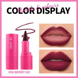 HOSAILY 2 in 1 Gradient Lip Liner Pencil, Matte Nude Lip Liner Plumping Creamy Lipstick, High Pigmented Easy-to-Use Long Lasting Crayon Contour Lipliner Lip Combo Makeup Pen #08