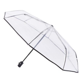VALICLUD Folding Umbrella Automatic Transparent Umbrella Automatic Open Folding Umbrella Clear for, black, 1