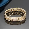 Gemsme Cuban Link Bracelet for Men Women 18K Yellow Gold