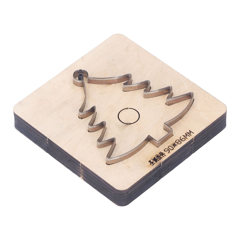 Leather Cutting Die Christmas Tree Alloy Steel and Birch Wood