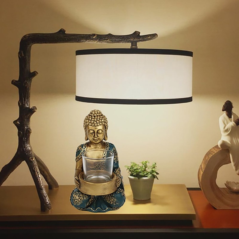 TOLATR Zen Meditation Buddha Statue Candle Holder Spiritual Room Decor