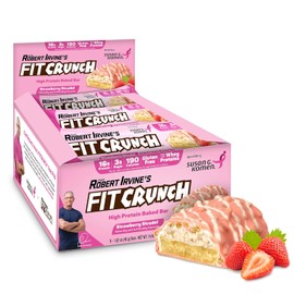 Fit Crunch- “FITCUNCH Barritas Proteínas Tamaño Snack, Diseñadas por Robert Irvine, Barra horneada de 6 capas, 3g de Azúcar, Glute
