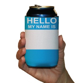 VictoryStore Can and Beverage Coolers - HELLO MY NAME IS, Bright Colors Party Can Coolers, Set of 36