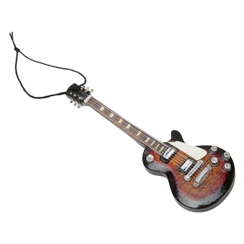Miniature Electric Guitar Model Exquisite Wooden Guitar Ornament for Music