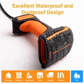 Tera Pro Extreme Performance Industrial Grade 1D 2D QR Barcode Scanner Wired with Stand Heavy Duty Drop Resistant Dustproof Hands Free Plug and Play for Warehouse Home Library Windows Mac Model 8100Y