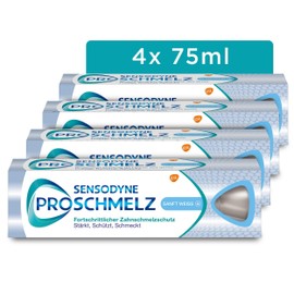 Sensodyne ProSchmelz Gentle White Plus Toothpaste, 4 x 75 ml, Toothpaste with Whitening Effect, Advanced Enamel Protection