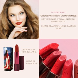 Karen Murrell - Natural Lip Stick - Lipstick 21 Fiery Ruby - Dark Red Lipstick - Matte Finish, 100% Natural Ingredients, Moisturizes & Hydrates Lips - Paraben & Cruelty Free