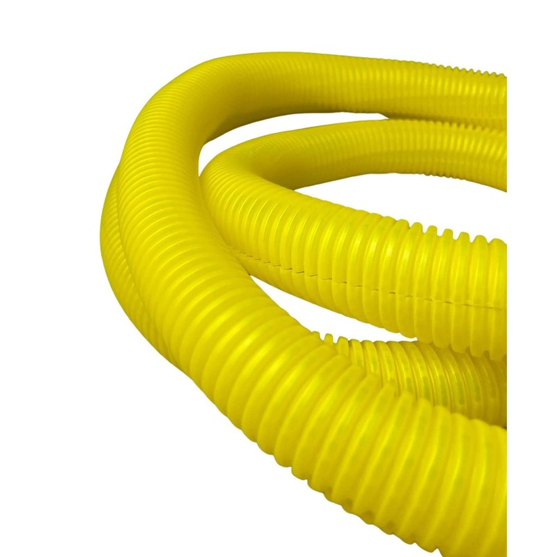 PE Yellow Corrugated Pipe Flexi Pipe Split 23mm - 2m