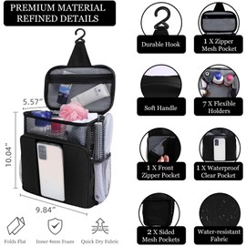 Dorm Room Essentials for College Students Girls Boys Guys,Shower Caddy,Travel Essentials Hanging Toiletry Bags for Traveling Women Men,Mesh Shower Caddies Portable for Camping,Gifts for Christmas