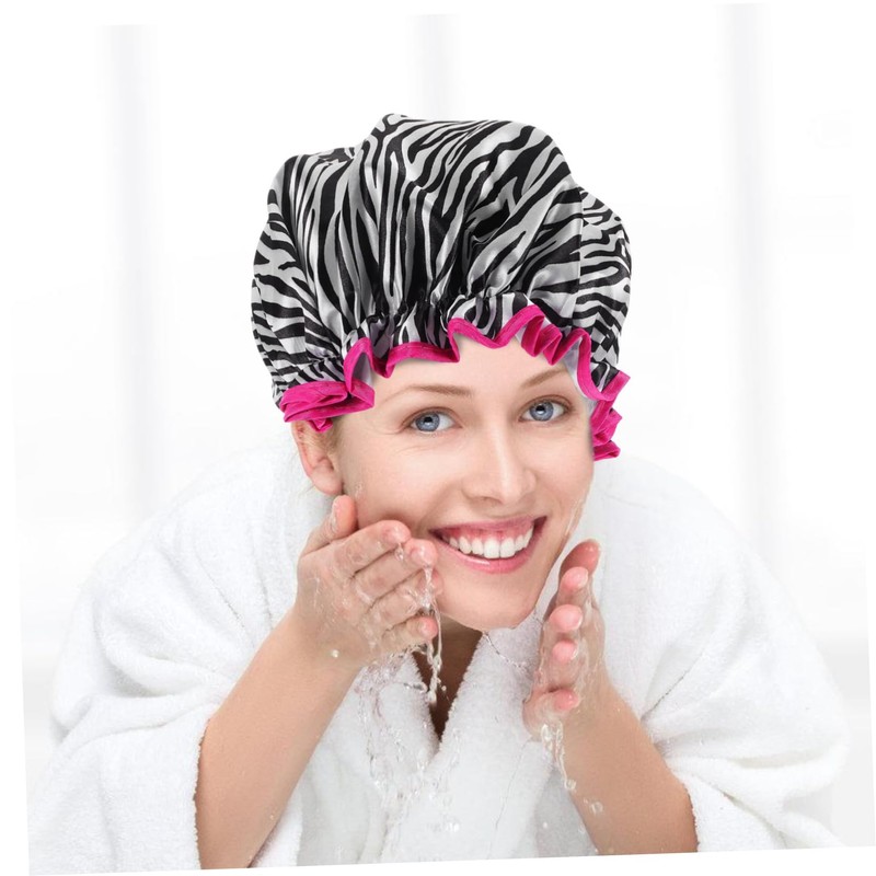 Baluue 2pcs Double Layer Waterproof Shower Cap Shower Cap for