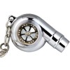 maycom Creative Spinning New Chrome Polished Silver Turbo Turbocharger Keychain