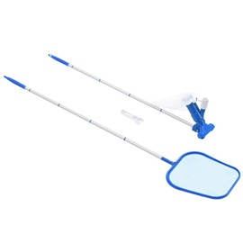 SVRCK Maintains Pool Cleanliness with 2 Piece Pool Kit, 5-Section Adjustable Aluminum Poles, Includes Leaf Skimmer and Underwater Vacuum Cleaner