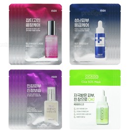 Isoi Mask Pack 10 Sheets - Blemish/Cica/Emergency/Moisture Tank / 아이소이 마스크팩 10매-블레미쉬시카응급수분탱크